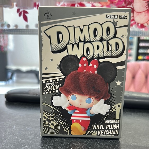 Dimoo Wonder Keychain POP MART | Toys | Dimoo World Vinyl Plush Keychain Red And Black | Poshmark